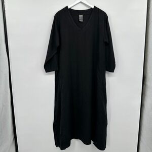 LA Fixsun‎ Dress Size S Black Linen Oversize Minimalist Lagenlook Beachy Witchy